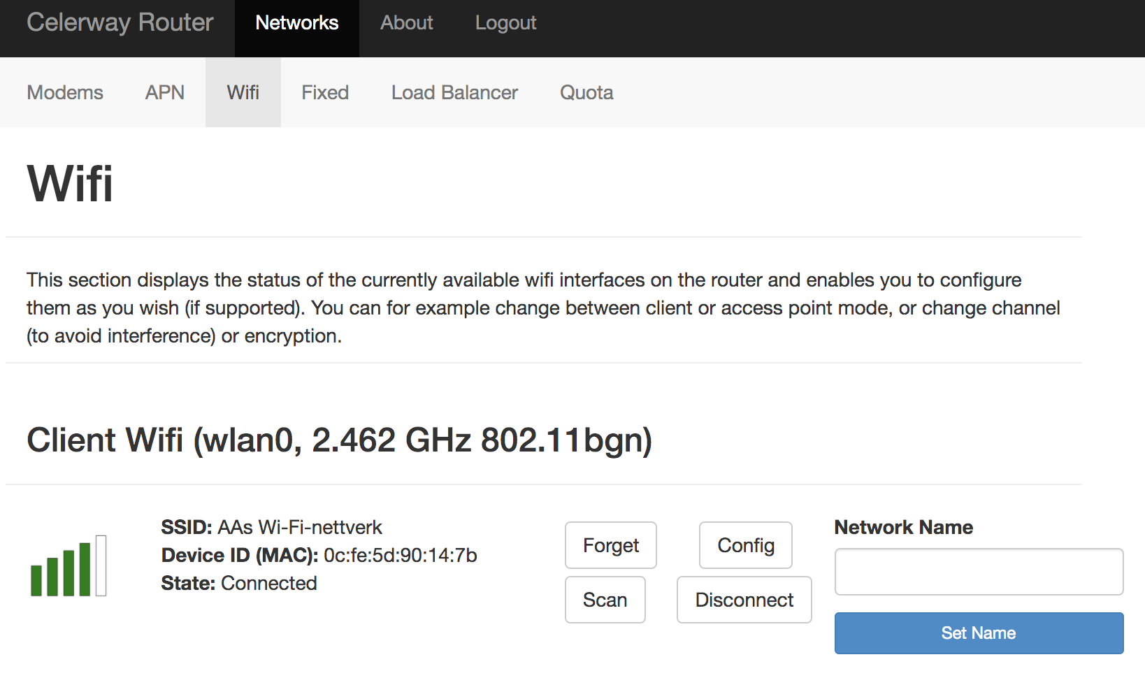 Networks/Wifi - Successfully connected