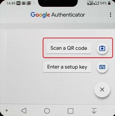 Google Authenticator scan QR