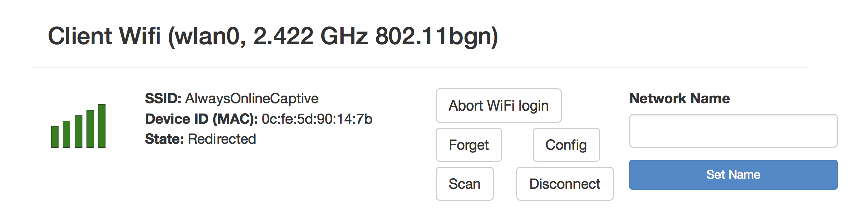 Abort WiFi login